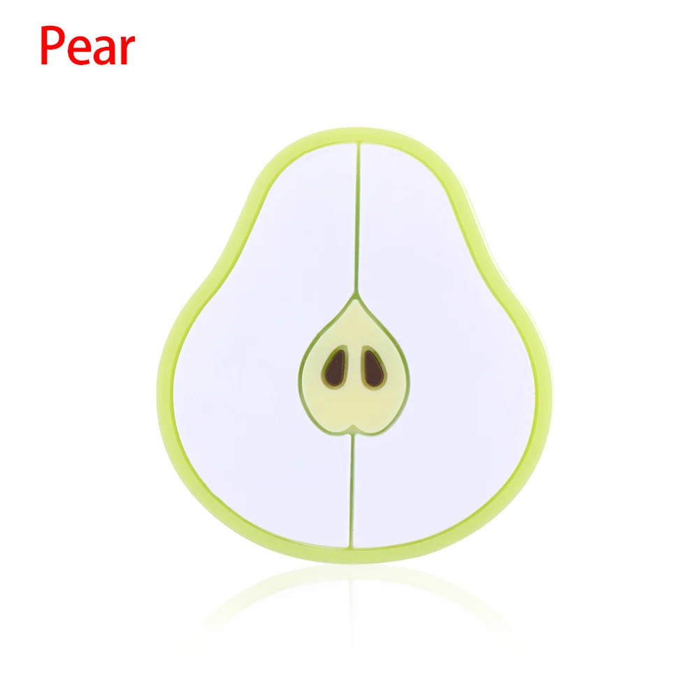 Pear 1PC New Cute Cartoon Fruit Cable Bite Phone Charger Protector Cord Data Line Cover Lovely Cell Phone Earphone Wire Accessories - Цвет: Pear