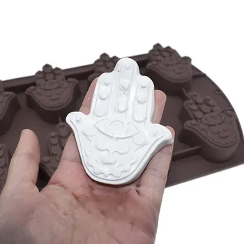

Hamsa Hand Silicone Mold Hand of Fatima Eye Palm Designer DIY Epoxy Resin Soap Clay Plaster Candle Making Silicone Mold 8pcs