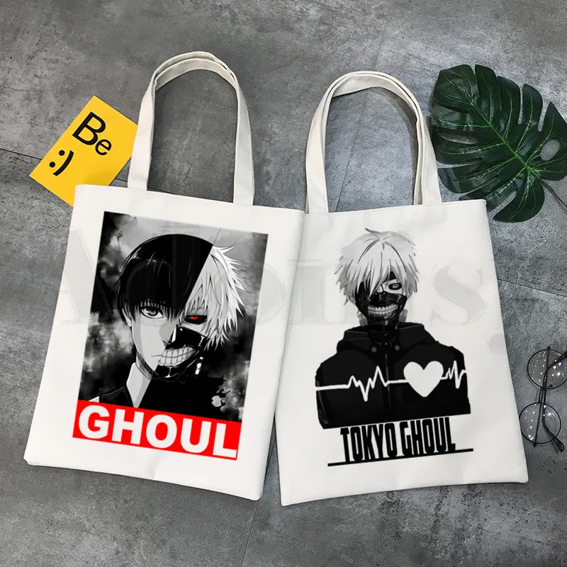 

Токийский Гуль, аниме Funimation Kaneki Ken, сумочки с раздельным лицом, сумки на плечо, повседневные женские сумки для покупок, женская элегантная Холщовая Сумка