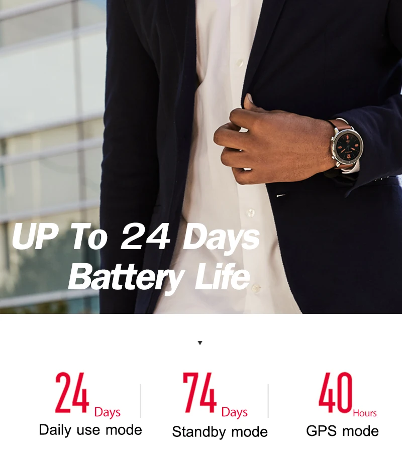 Global Version Amazfit Gtr 47Mm Smart Watch Amoled Screen -Day Battery Life Gps Watch 50Atm Water-2