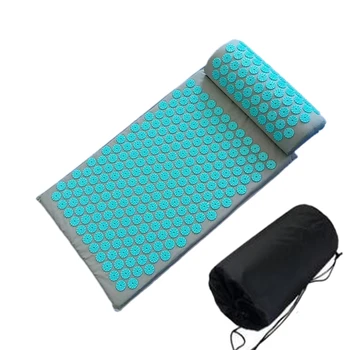 

Thorn Acupuncture Massage Mat Acupressure Mat Pillow Body Massage Pain Relief Relax Relaxation mat with Bag(Gray Blue)