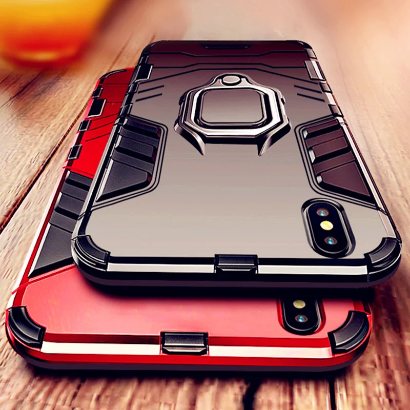 

Armor Case For LG Stylo5 Shockproof PC+TPU Protective Back Cover For LG Stylo5 Magnetic Holder Finger Ring Bracket Cover Case