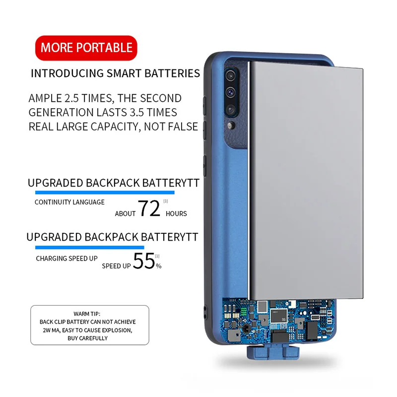 5000 мАч чехлы для зарядки телефонов Samsung Galaxy A50 A50s A30s чехол внешнего аккумулятора