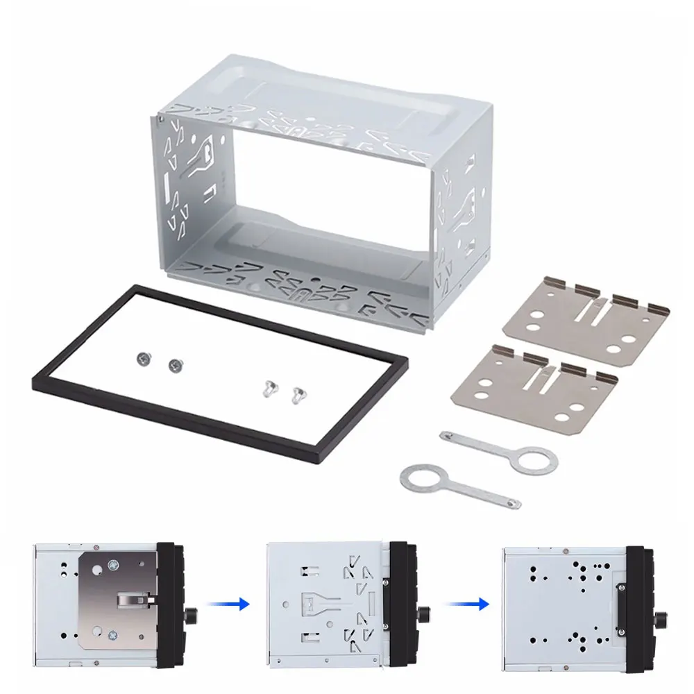 Longshi Double 2 Din Hardware Car Stereo Radio Fascia Frame Per Vw Series Jetta Chico Golf Bora/Polo/Mk3/Mk4 Car Kit Stereo