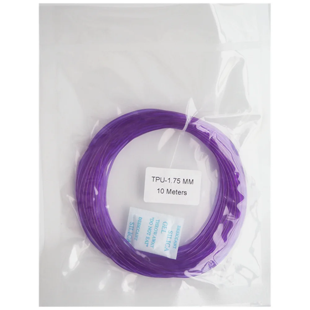 1,75 мм 10 метров 30 г мягкий гибкий резиновый ТПУ нити образец 3d принтер расходные ручки материалы для печати - Цвет: Translucent Purple