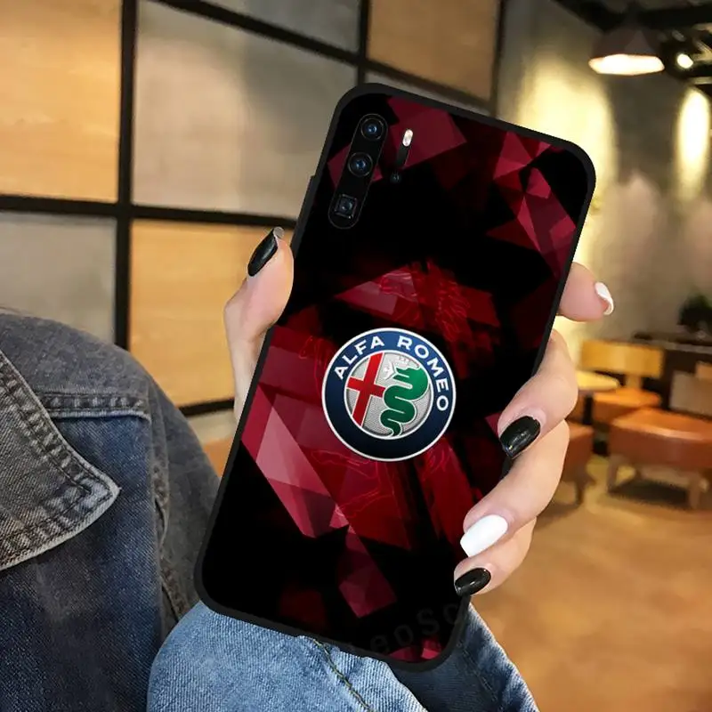 huawei silicone case alfa romeo Luxury car coque shell funda Phone Case Funda For Huawei P9 P10 P20 P30 Lite 2016 2017 2019 plus pro P smart huawei pu case