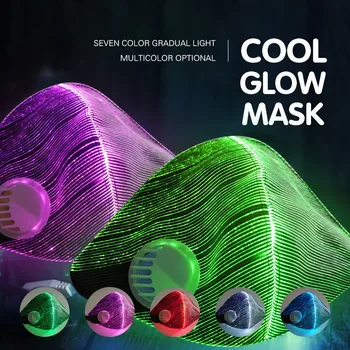 

7 Colores Automatical LED Mask LED Fiber Optic Fabric Mask Personality Accountable Dustproof Glitter Party Masks Fectival New