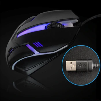 

Gaming Mouse 3 Button USB Wired LED Breathing Fire Button 3200 DPI Mice for Laptop PC KQS8