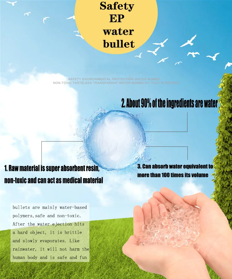 10000pcs 7-8MM Crystal Bullets Colored Soft Crystal Water Paintball Gun Bullet Grow Water Beads Grow Balls Water Gun Toys