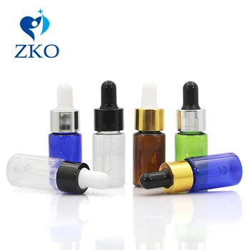 

5Pcs 15ml Empty Makeup Glass Bright lid with Glass Eye Dropper Portable Refillable Bottle Esstenial Oil Liquid Container