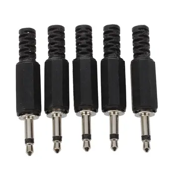 

5 x Black Plastic 3.5mm Male Mono Plug Jack Audio Adapter Connector