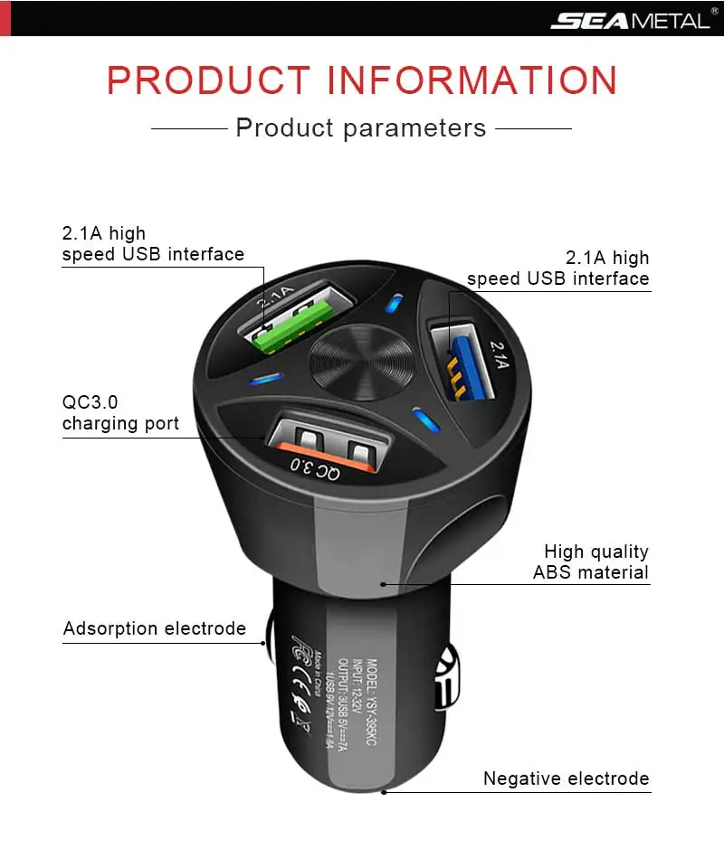 12 v-24 v автомобильный прикуриватель адаптер зарядного устройства авто Quick Charge сплиттер QC3.0 автомобиля Зарядное устройство с 3 портами(стандарт заряда телефона Порты и разъёмы для быстрой зарядки
