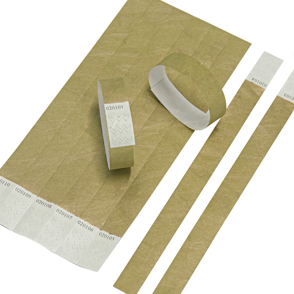Solid Gold Green Color 3/4 inch Tyvek Wristbands, Suitable for Parties Events 500 piece