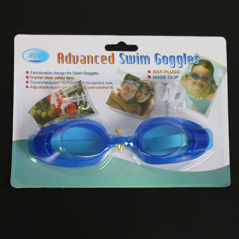 

Earplug Swimming Goggles with Nasal Splint Transparent Adult Children Waterproof Plain Glass Men And Women Diving Glasses