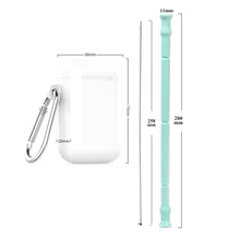 Портативные силиконовые для путешествий складные соломинки многократного использования гнущаяся соломинка для напитков набор трубок с чехлом и щетка для чистки детей и взрослых