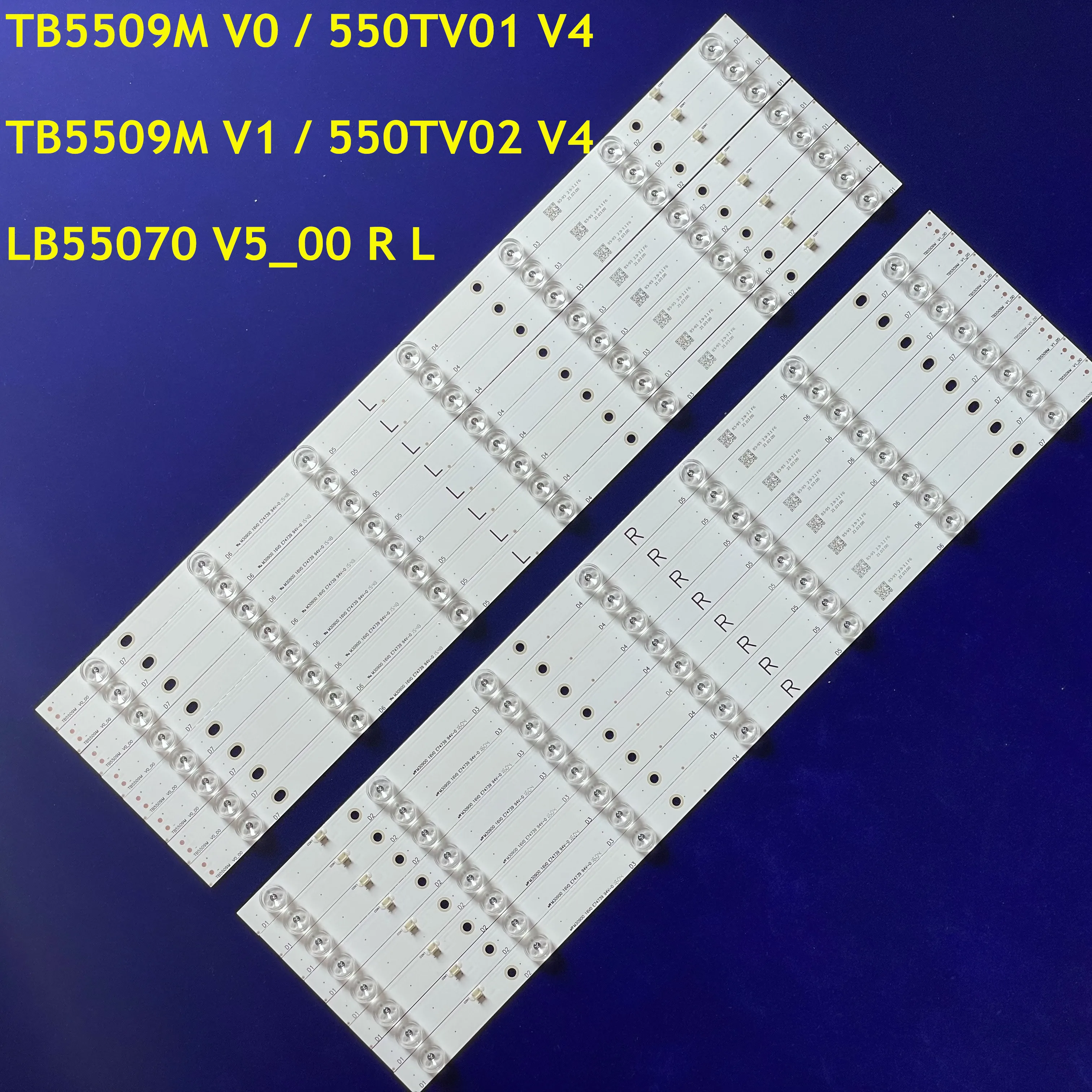 16PCS LED Backlight Array 55&quot TV 550TV01+550TV02 / TB5509M V0+TB5509M V1 BX-55S10E01 02 LC550EQY (SJ) (A5) Compatible TX-55AX630 | Лампы и