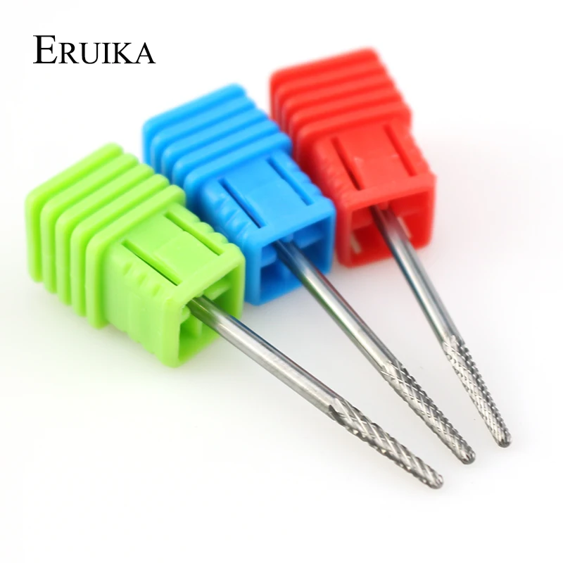  ERUIKA Tungsten Carbide Burrs Nail Drill Bit Milling Cutter for Manicure Remove Nail Gel Bur Electr