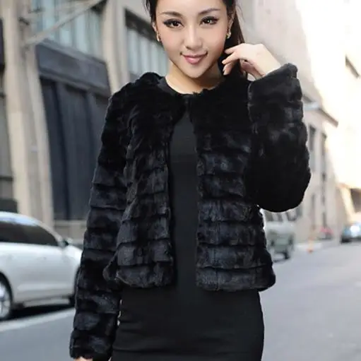 Fluffy Women Faux Fur Coats 2019 Winter Vintage Striped Coat Womens Big Short Trench Jacket Hairy Overcoat M901 | Женская одежда