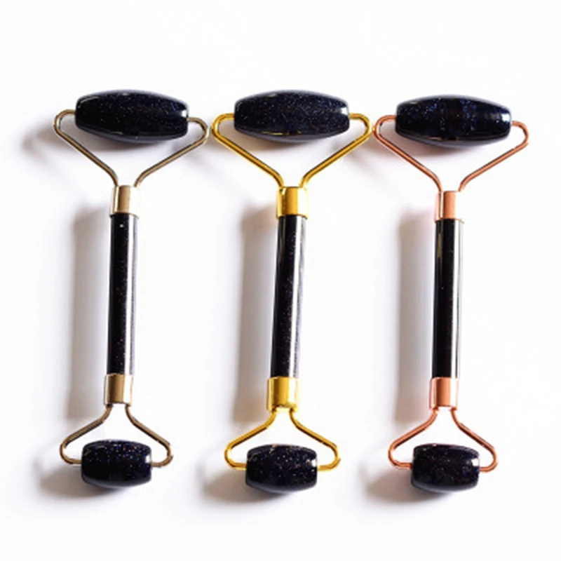 

Dark Blue Quartz Jade Roller Natural Stone Facial Roller Anti Cellulite Crystal Facial Massager V Face Massager Massager Roller