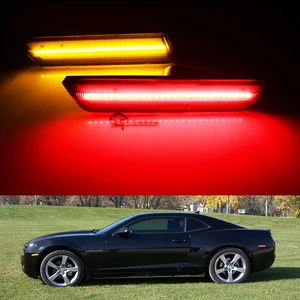 Image 5 - iJDM Car Front & Rear Amber/Red Full Side Marker Turn Signal Lightfor 2010 2015 Chevy Camaro LED Fender/Turn Signal Light 12V