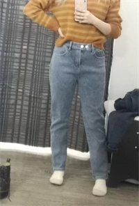 Winter Girls Jeans Women Soft High Waist Women'S Trousers Denim Loose Streetwear Woman Pants Femme Pantalon Mujer Thick Velvet