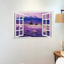 Jia chuang настенные наклейки с пейзажами в пасторальном стиле диван гостиная спальня ТВ задний план наклейки на стену AY9234B Лаванда