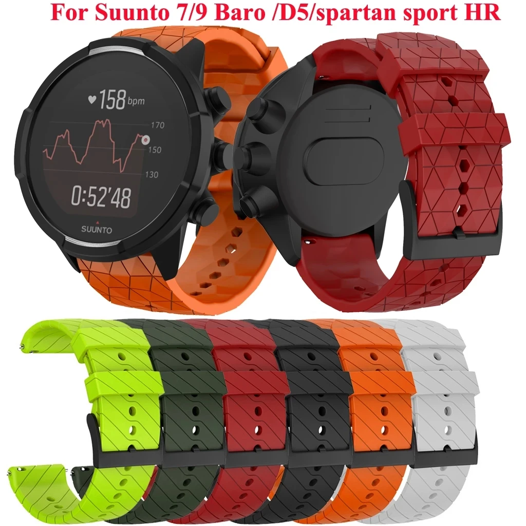 

24mm Silicone Replacement Watch Strap for Suunto 9 Spartan Baro Sport Wrist Band For Suunto 7 D5 Quick instal Watchband Correa