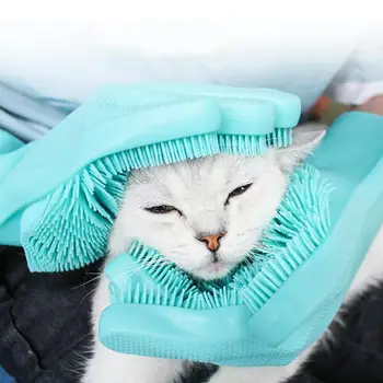 

Pet Bathing Grooming Gloves Heat Resistant Silicone Shower To Float Comfortable Hair Removal Tools for Cats Dogs Pet Supplies