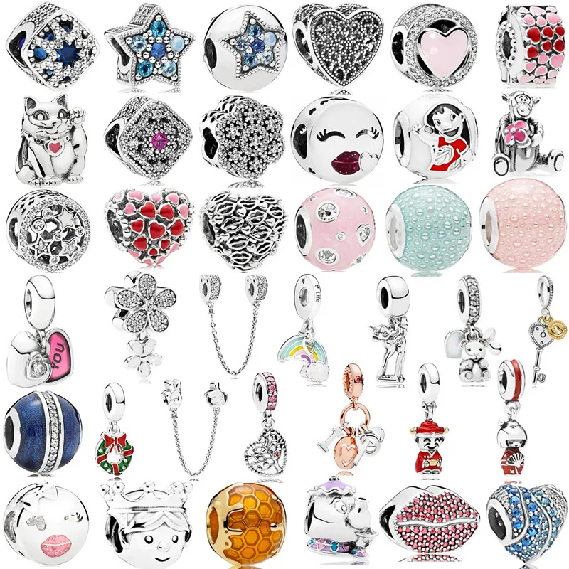 

Fit Pandora Bracelets & Necklace For Women DIY Lovers Jeweley Silver 925 Boy Girl Mickey Unicorn Charms Beads Pendant