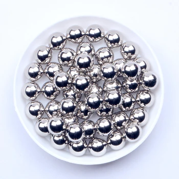 

White Gold Color Round Resin Pearls Many Sizes No Hole Simulated Pearl Cabochon Round Beads DIY Fashion Jewelry