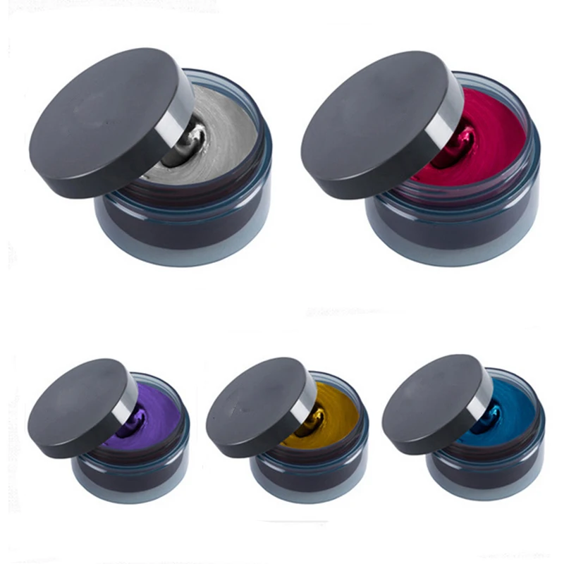 

Grandma Grey Disposable Hair Color Wax Mud DIY Hair Coloring Modeling Styling Tool 5 Color Temporary Hair Color Dye Cream Purple