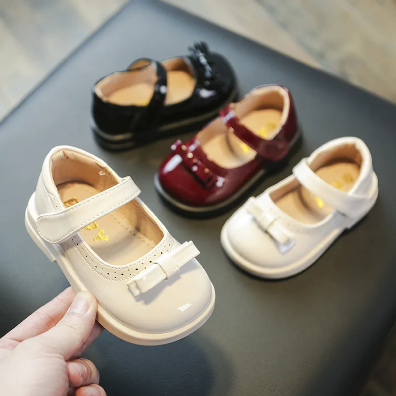 Bebê meninas sapatos de couro 2022 outono