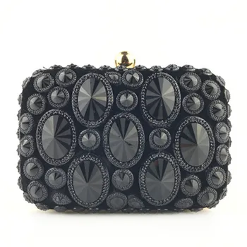 

Vintage Womens Handbag Diamonds Cluth Bag Party Evening Bag Mini Metal Chains