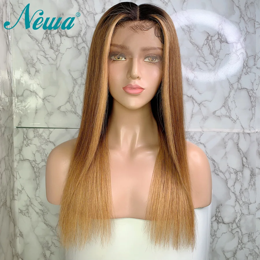 Newa волосы Омбре кружева фронта человеческих волос парики с волосами младенца светлые подчеркивает парик шнурка фронта бразильские Remy 13x6 цветные парики