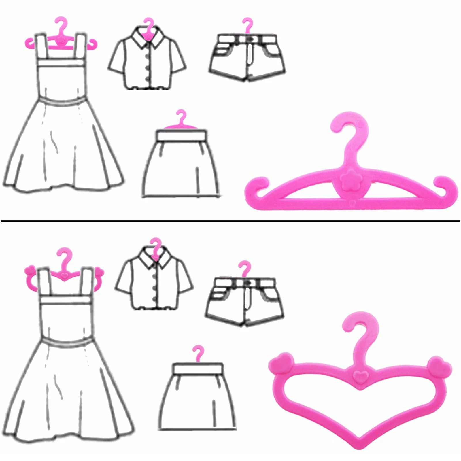 20 Pcs /Lot Pink Mix Style Dolls Hangers Dress Clothes Holder Cute Accessories Barbie Doll 12'' Pretend Play Girls Toys plush doll accessories doll clothes accessories doll accessories
