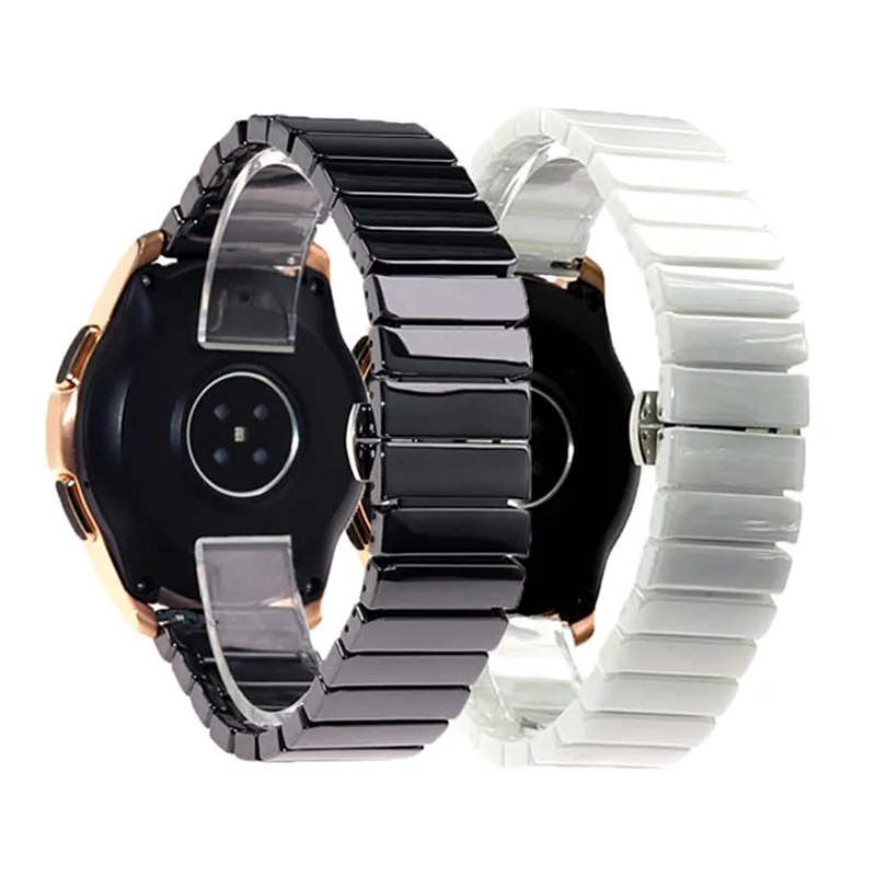 

Fashion Black White Ceramic 16 18 20 22mm Wide Watch Band for Huawei Bracelet FITBIT Samsung Men's Women's Watch strap Wristband