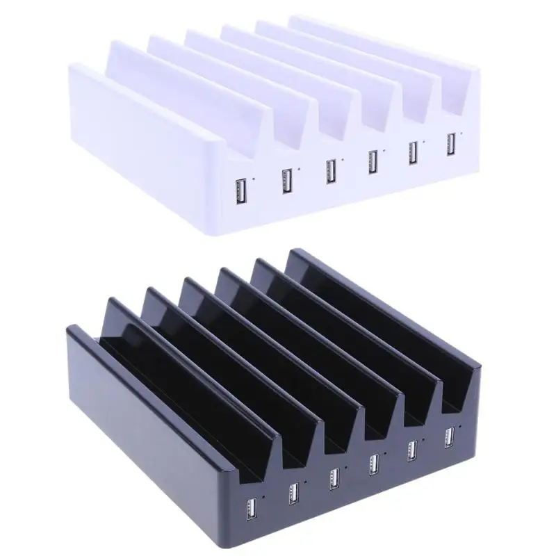 

220V 5V US Charger Box 6 Port Charger Intelligent Quick Charging with Multifunction Protection Box for IOS Android Smartphone
