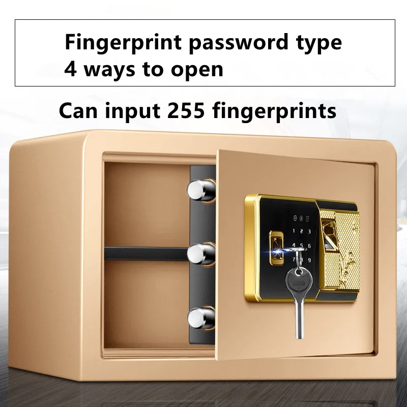 Fingerprint Password All Steel Small Home Office Safe 25Cm Fingerprint Electronic Password Safe Household Small Safe Deposit Box afbeelding