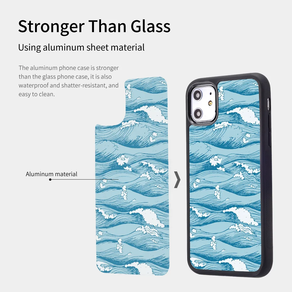 2D ТПУ Пластиковый чехол для телефона с морской волной iPhone 11 Pro Max SE 2020 алюминиевые