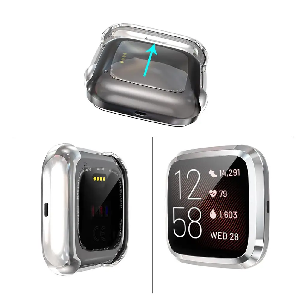Модный мягкий ТПУ защитный чехол для экрана для Fitbit Versa 2, Сменный Чехол для часов, защитная оболочка, аксессуары