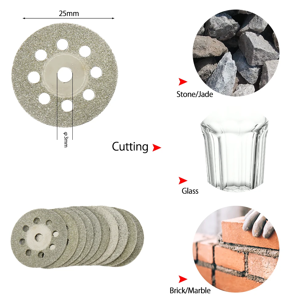 32pcs HSS Mini Circular Saw Blade Set Resin Cut-Off Wheels Diamond Cutting Discs Rotary Tool Accessories for Dremel Wood Plastic