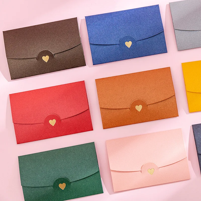 10 Pieces 10.5*7CM Color Retro Bronzing Mini Envelopes Iridescent Paper Love Letter Invitation Envelope