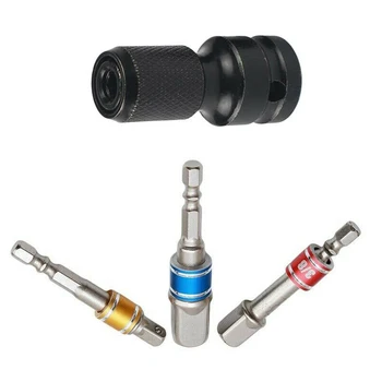 

1/2 1/4 3/8in Drive Hex Drill Chuck Converter Adapter Socket Extension Bar Kit Power Tool & Air Tool Accessories Drill Bits