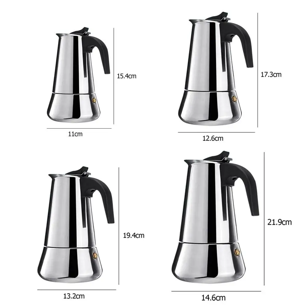 Stainless Steel Coffee Maker Coffee Pot Moka Pot Geyser Makers Kettle Brewer Latte Percolator Stove Tools