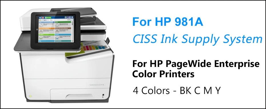 Ciss para hp Sistema de Abastecimento de Tinta com Chips de Arc para hp Contínuo 586dn 556xh 586z 586f 556 586 E55650 E58650 981 981a 981x 981y 1 Contínuo Sistema de Abastecimento de Tinta Com