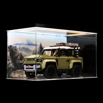 

Building Block Acrylic Dustproof Display Box Show Box for Land Rover Defender Off-road Vehicle 42110(Display Box)Type C 3 Lights