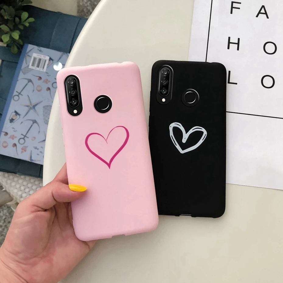 Чехол для Huawei P8 P9 P10 P20 P30 Lite 2017 Mate 10 20 30 P Smart 2019 Z милый чехол с кошкой и сердечком Honor 8