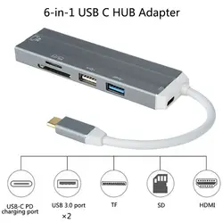 Usb-концентратор USB C к HDMI USB 2,0 SD/TF кардридер адаптер для MacBook samsung Galaxy S9/Note 9 huawei P20 Pro type C USB 3,0 концентратор