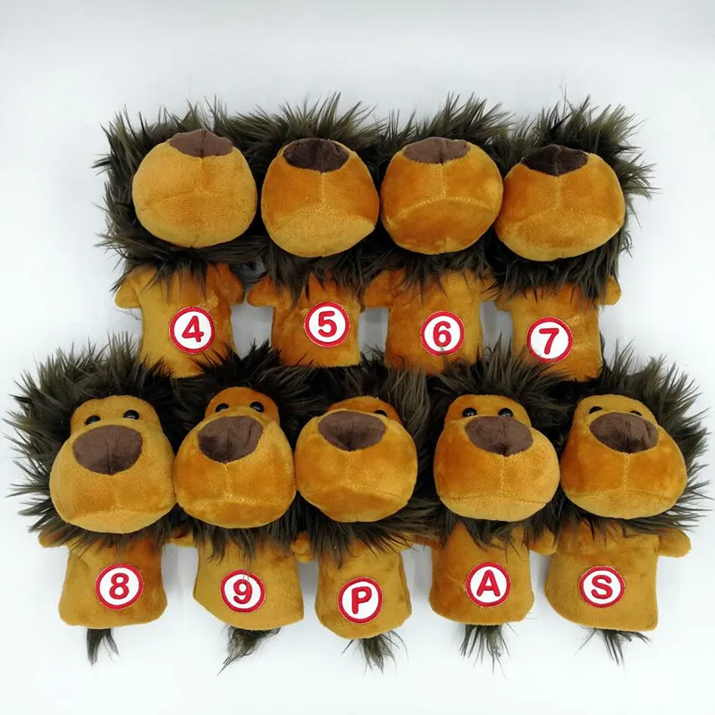 Lion Iron Wood Headcover Golf Club Animal Irons Covers Plush Material