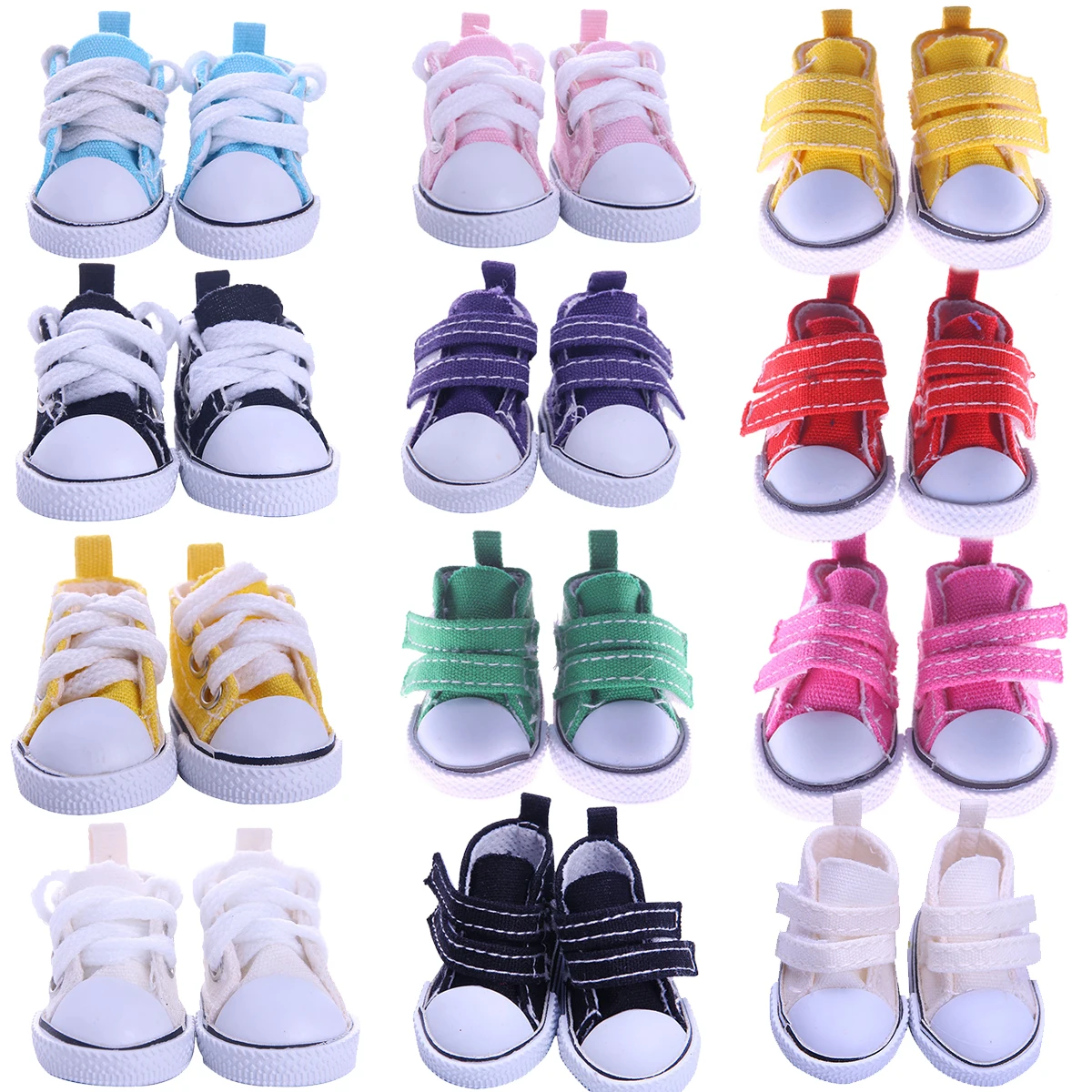 Shoes For Doll 5CM Mini Canvas Shoe Fit 14.5 Inch Nancy,Paola &BJD EXO Russian Doll DIY Handmade For Baby Birthday Festival Gift